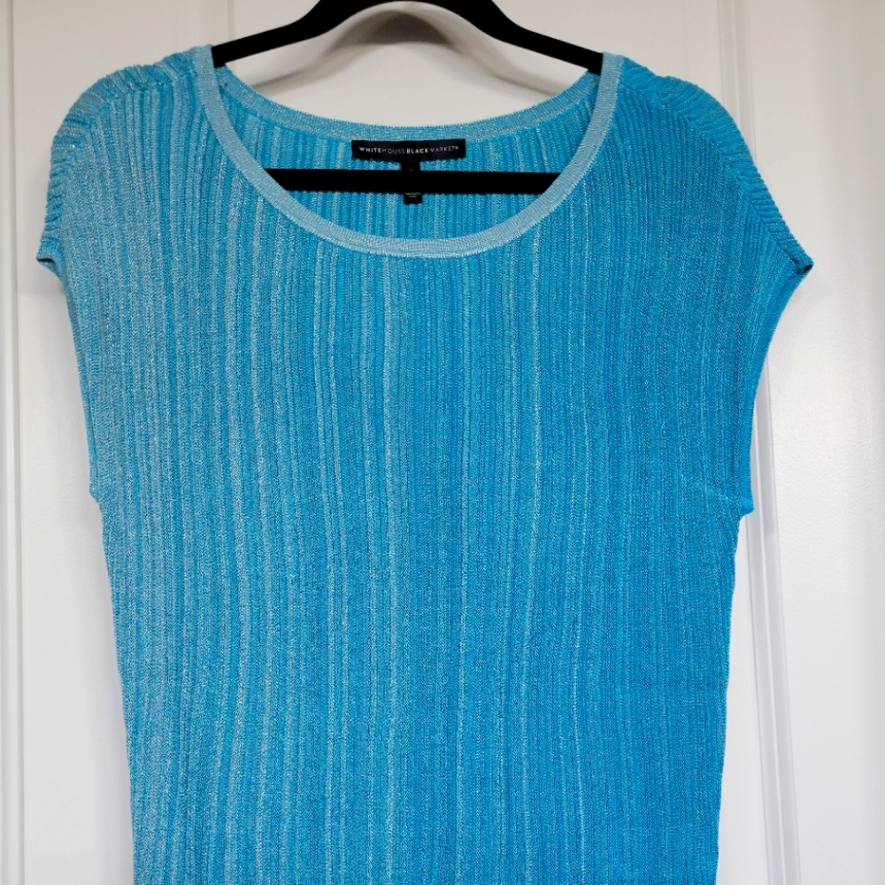 WHBM Shimmery Blue Top NWOT
